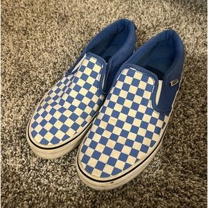 Blue checkered vans